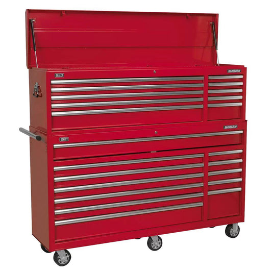 Sealey AP66COMBO2 Topchest & Rollcab Combination 23 Drawer with Ball-Bearing Slides Red