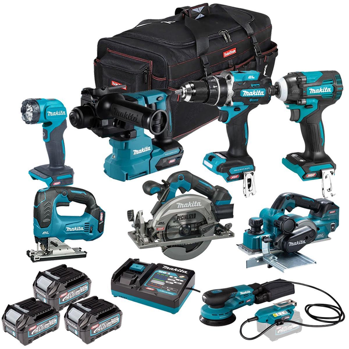 Makita 40V 8 Piece Combo Kit with 3 x 2.5Ah Batteries & Charger T4TKIT-7480