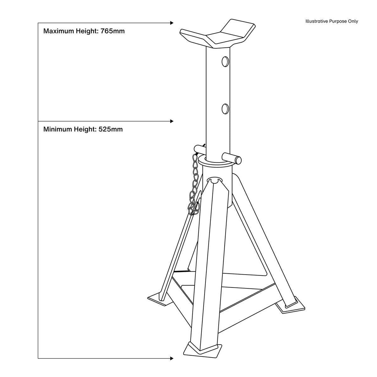 Sealey AS12000 Axle Stands (Pair) 12 Tonne Capacity per Stand