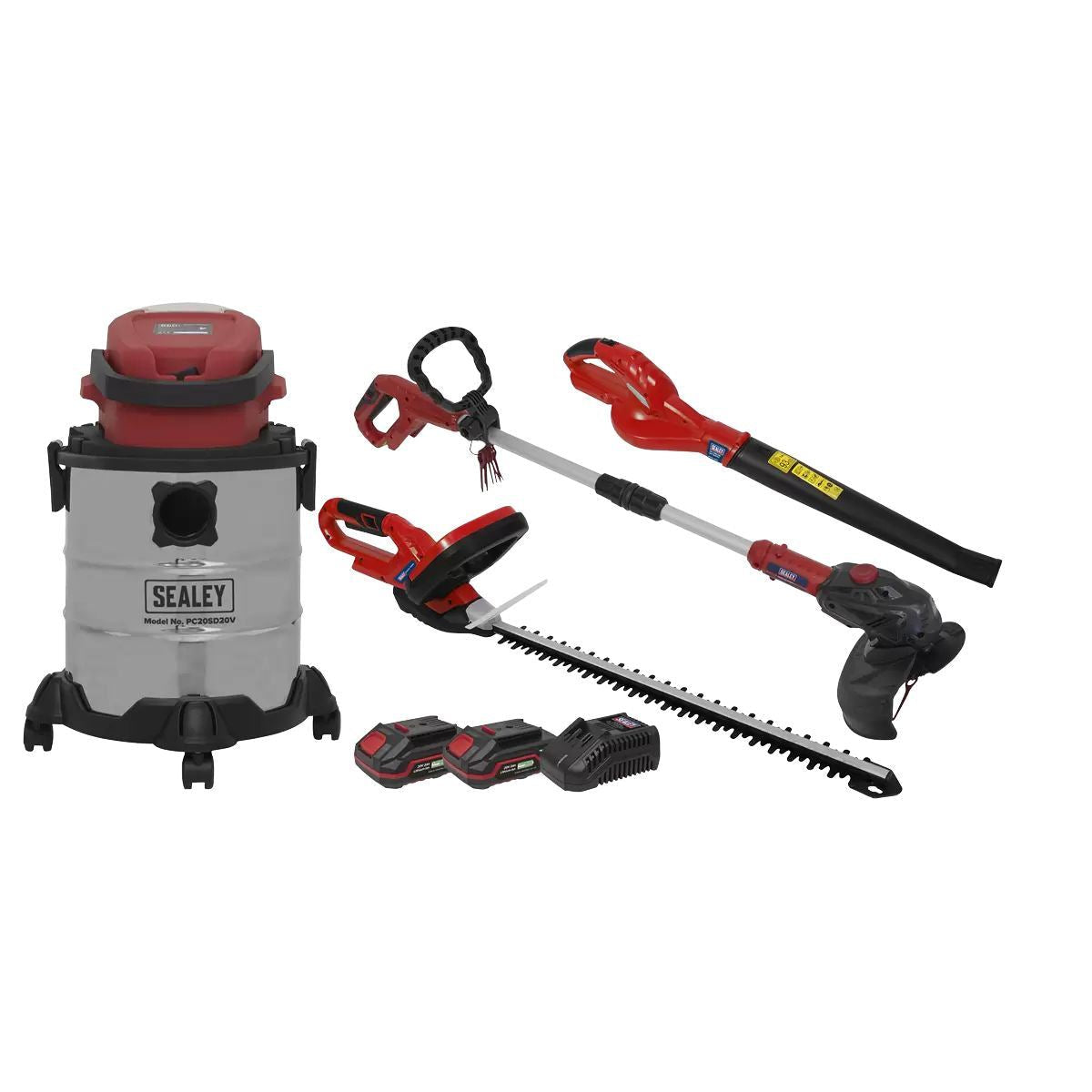 Sealey CP20VCOMBO3 20V Garden Power Tool Kit with 2 Batteries With Charger