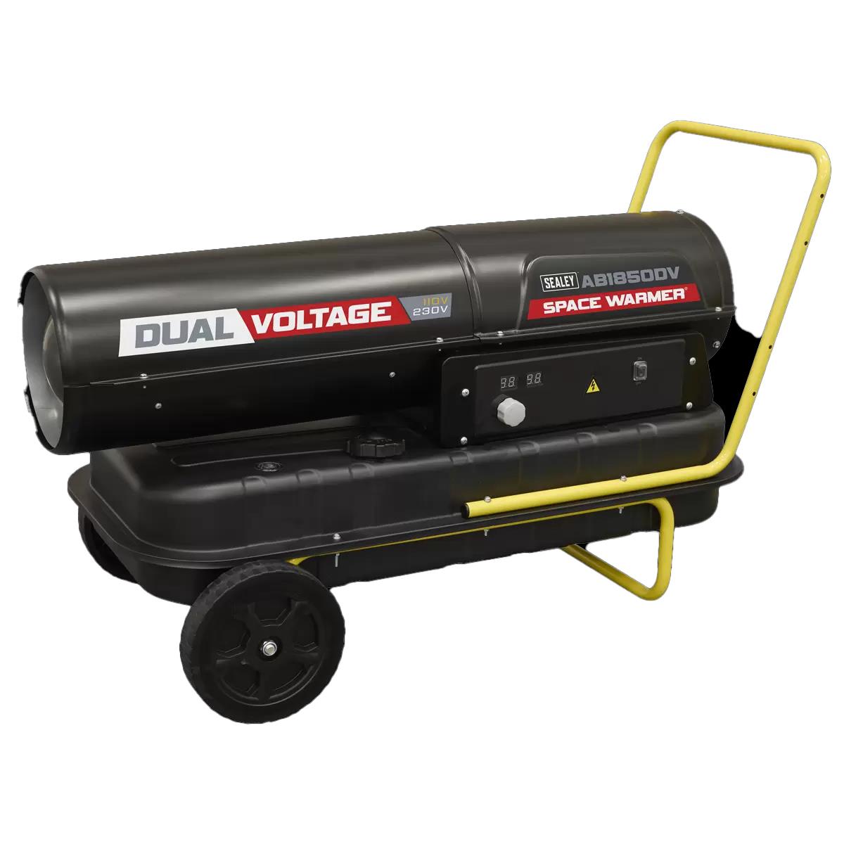 Sealey AB1850DV Dual Voltage Space Warmer® Kerosene/Diesel Heater with Wheels 230V/55kW