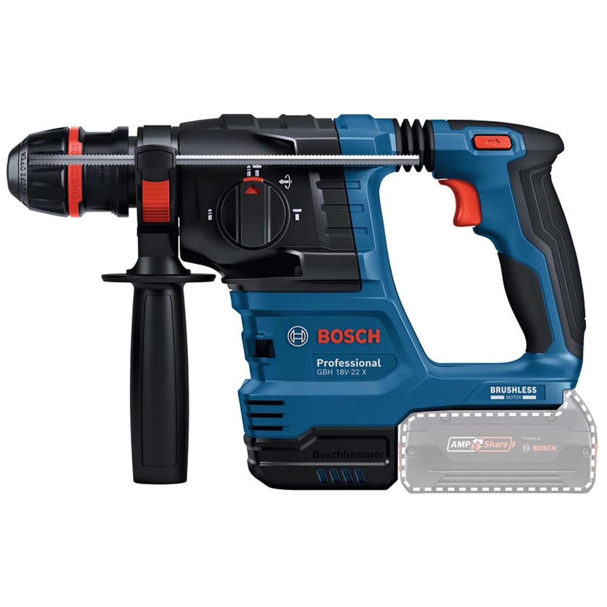 Bosch GBH 18V-22 X 18V Brushless SDS+ Rotary Hammer with 1 x 4.0Ah Battery & Charger