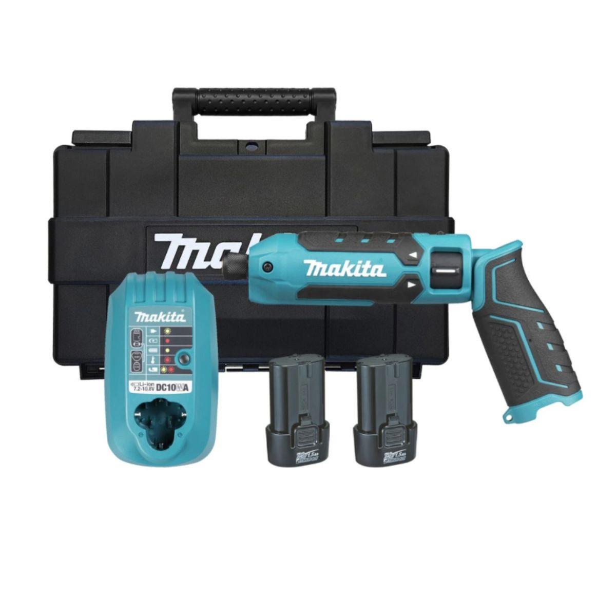Makita TD023DSE 7.2V Cordless Pencil Impact Driver 25Nm With 2 x 1.5Ah Batteries, Charger & Carry Case