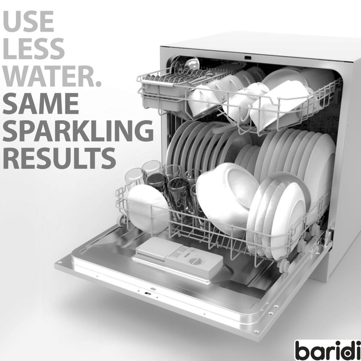 Sealey DH86 Baridi Tabletop Dishwasher 6 Place Settings 8L Capacity White 230V