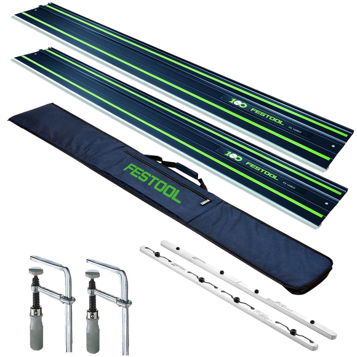 Festool FS 1400/2 BL 1400mm Guide Rail For Plunge Saw - 578246 With Guide Rail Bag, Connector & Clamp