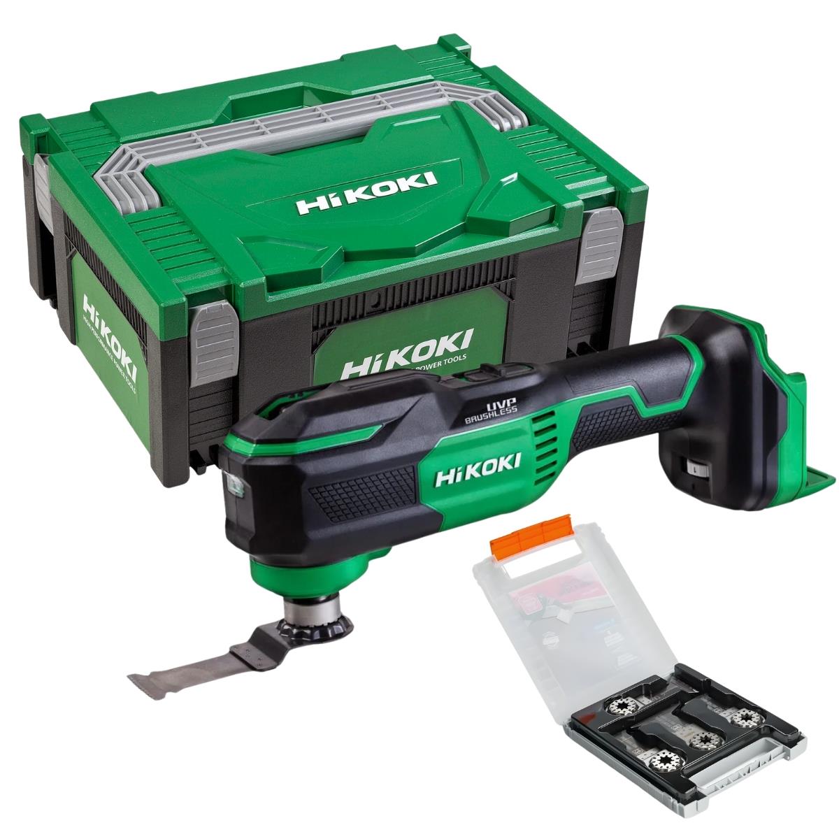 HiKOKI CV18DMAW2Z 18V Brushless Starlock Max Multi Tool With 6 Piece Accessory Set