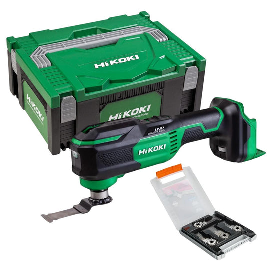 HiKOKI CV18DMAW2Z 18V Brushless Starlock Max Multi Tool With 6 Piece Accessory Set