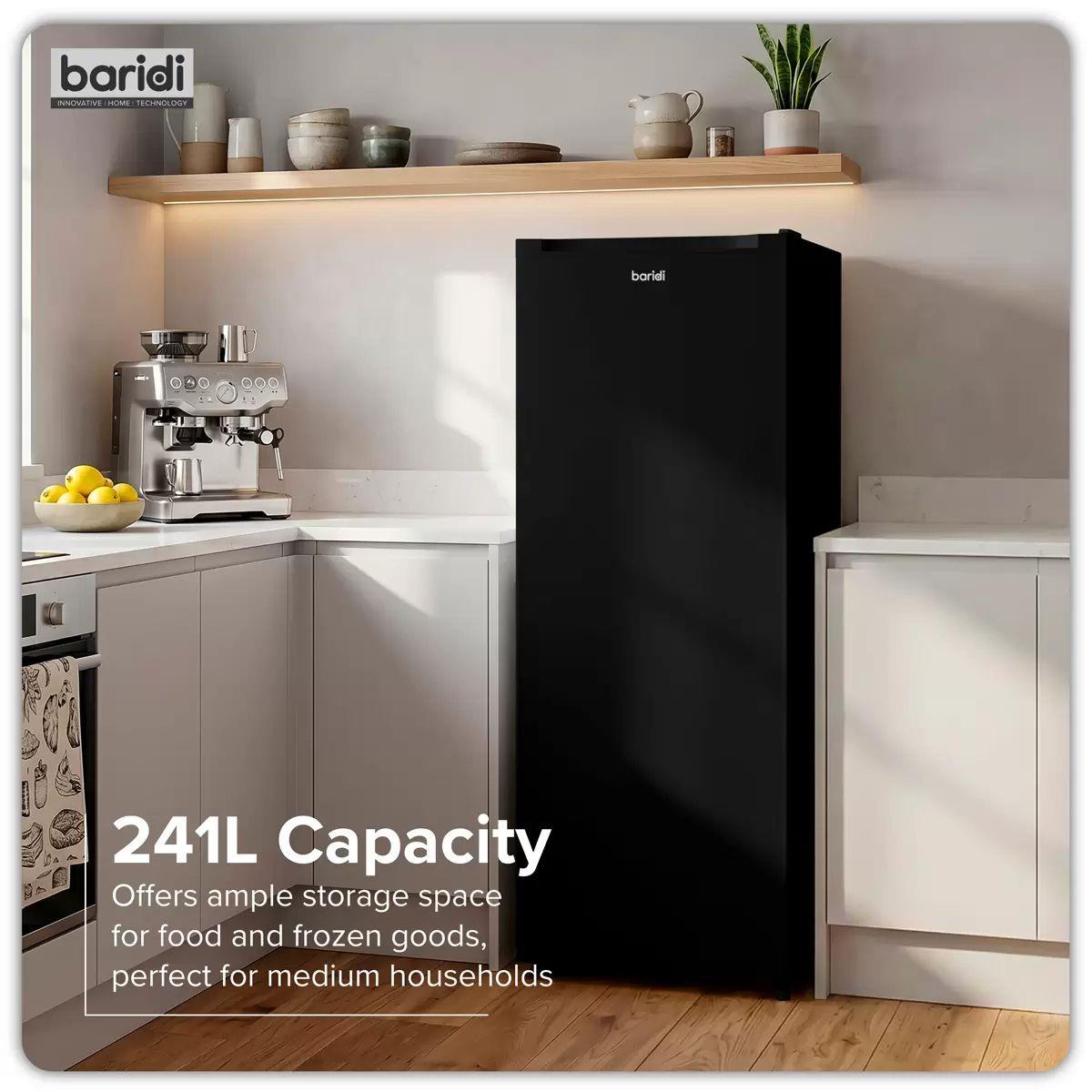 Sealey DH323 Baridi Freestanding Larder Fridge 241L Black 230V