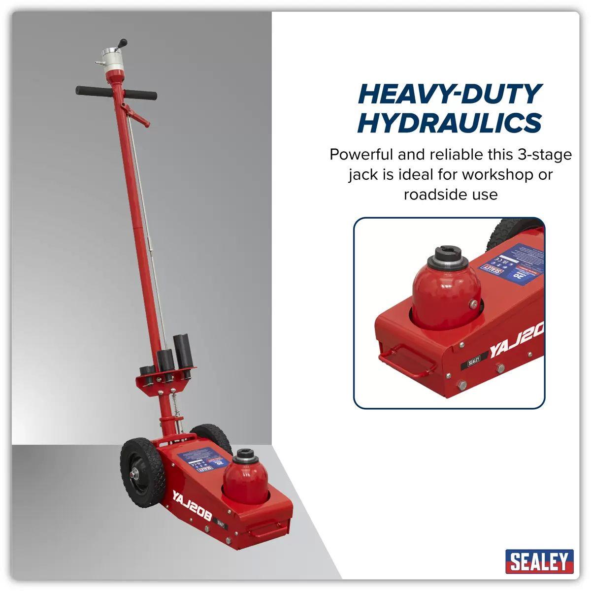 Sealey YAJ20B 20 Tonne Air Operated Trolley Jack