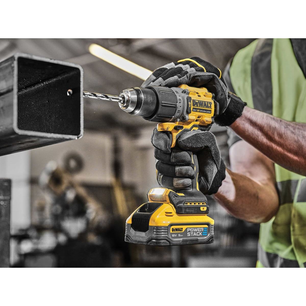 Dewalt DCD805H2T 18V XR Combi Hammer Drill 2 x 5.0Ah Powerstack Batteries Charger & Carry Case