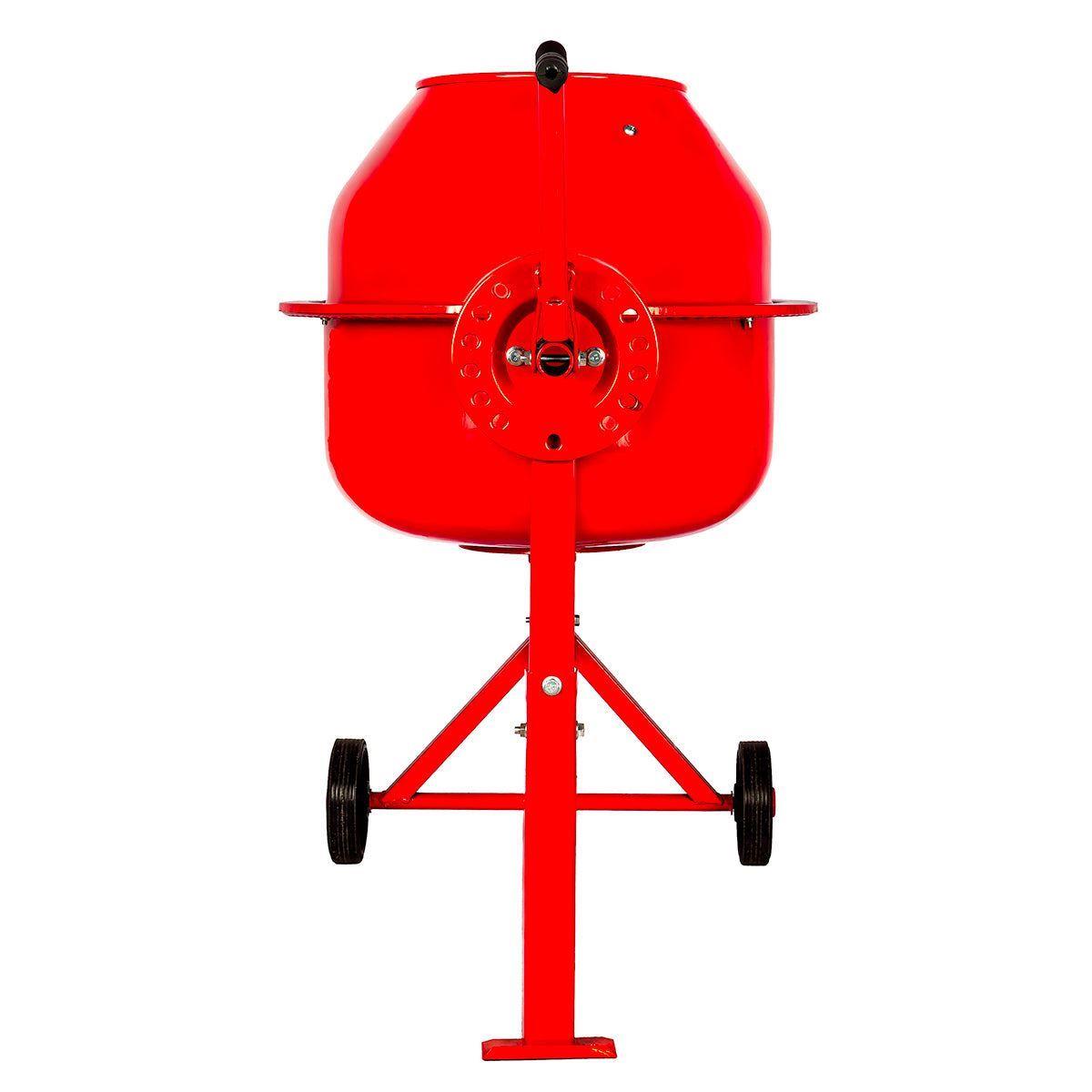 Excel 70L Portable Cement Concrete Mixer 240V/220W with Wheels & 100L Wheelbarrow Chrome Plated Frame