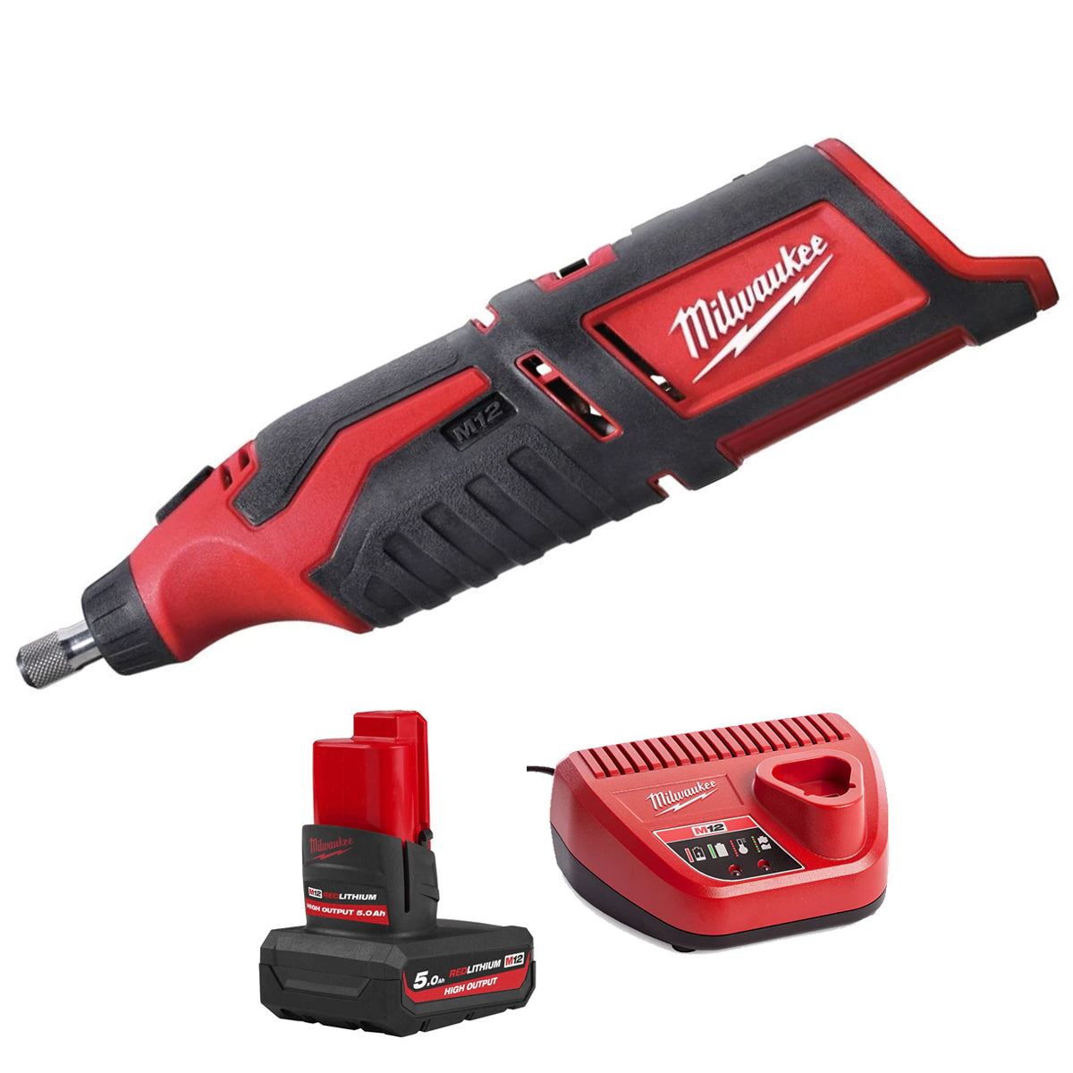 Milwaukee C12RT-0 12V Rotary Multi Tool with 1 x 5.0Ah Battery & Charger