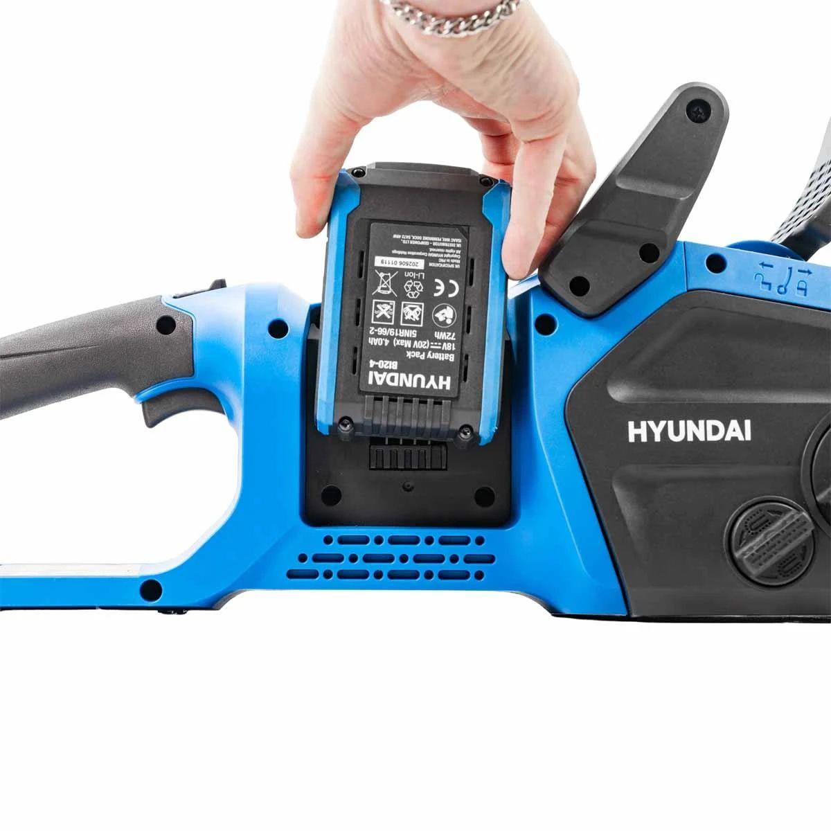 Hyundai HY40CCS350 2 x 20V 4Ah Brushless Cordless Chainsaw 350mm with 2 x 4.0Ah Batteries and Charger