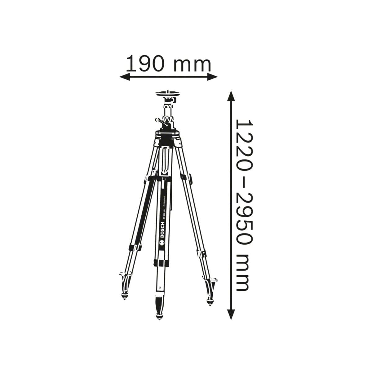 Bosch BT 300 HD Professional Tripod with Adjustable Height for Stability and Versatility 0601091A00