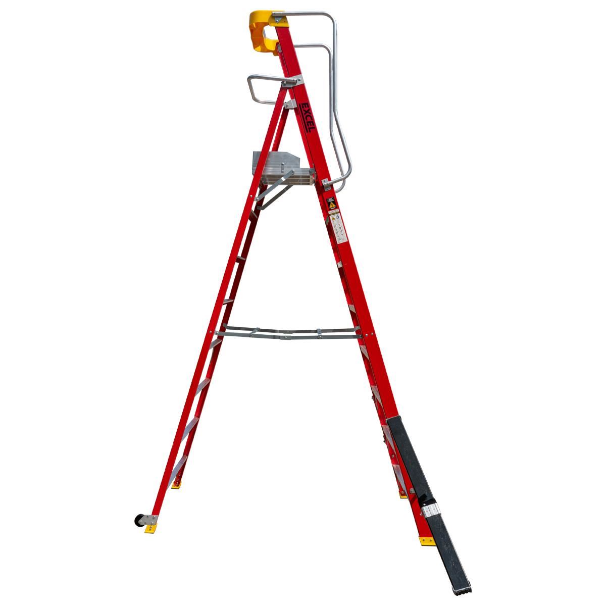 Excel Electricians Fibreglass Podium Step Ladder 8 Tread 3.18m EN131-7 Item Condition Damaged Box - Collection Only
