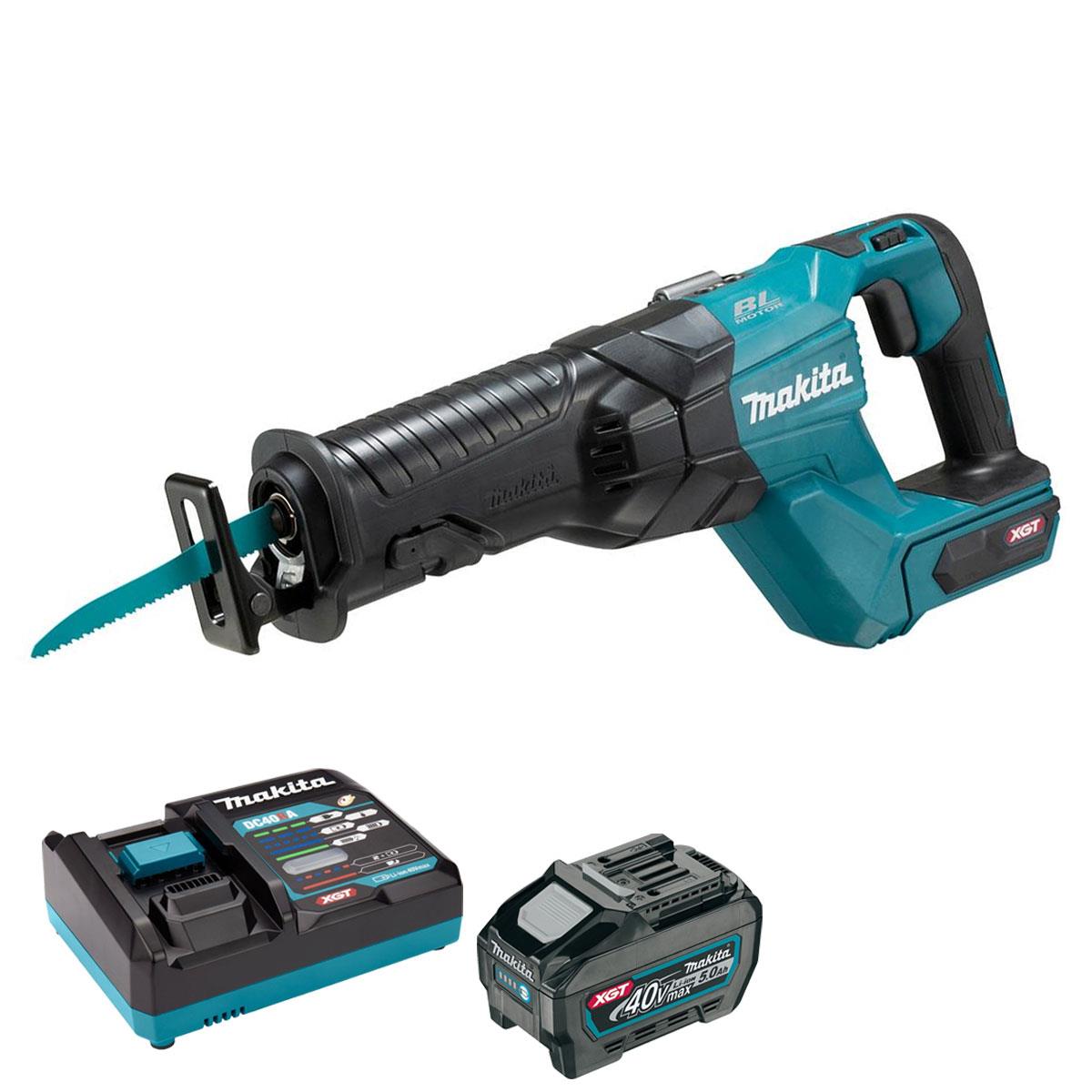 Makita JR001GZ 40V Max XGT Brushless Reciprocating Saw with 1 x 5.0Ah Battery & Charger