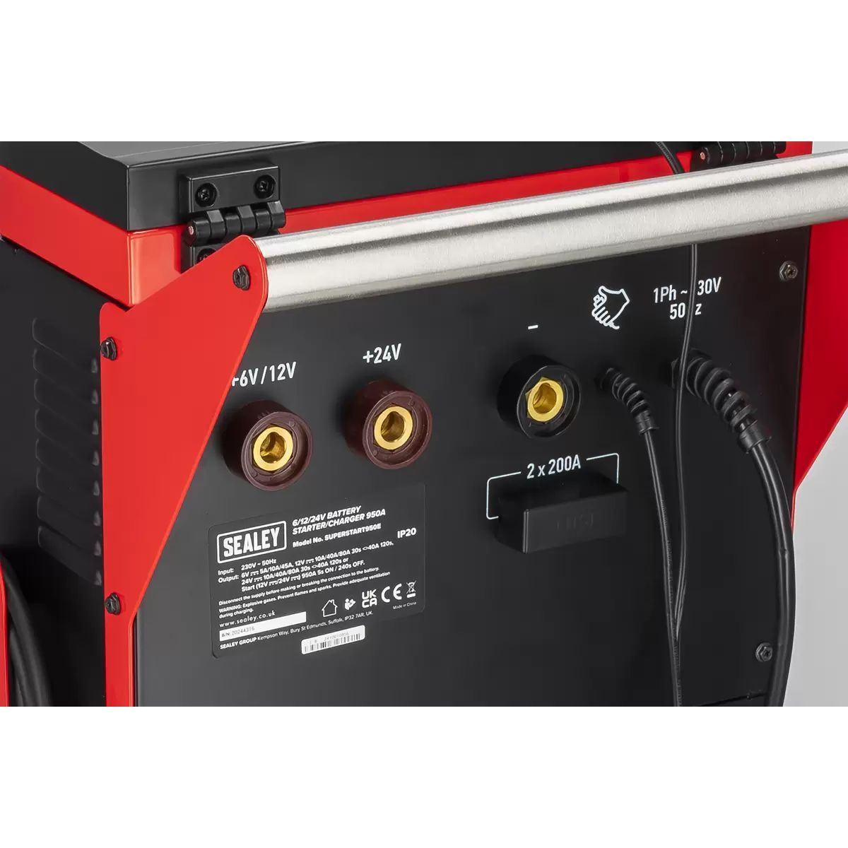 Sealey SUPERSTART950E 6/12/24V Battery Starter Charger 950A/230V