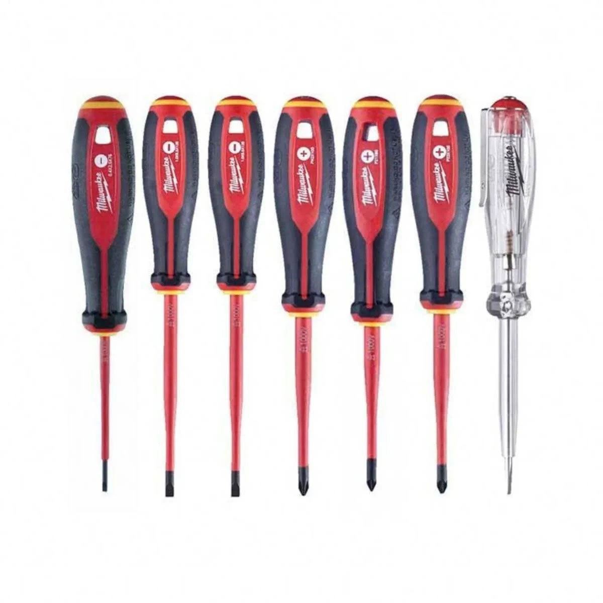 Milwaukee Tri-Lobe VDE Screwdriver PZ Set 7 Piece 4932478738