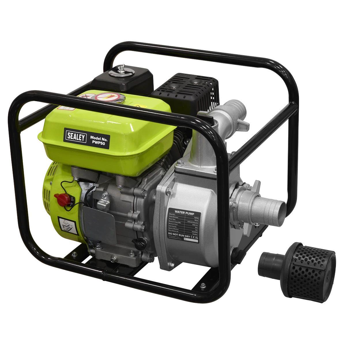 Sealey PWP50 Petrol Powered Water Pump 50mm 6.15hp 4-Stroke Engine