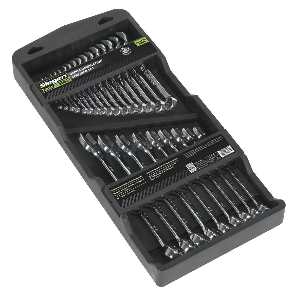 Sealey S0564 Combination Spanner Set 25pc Metric