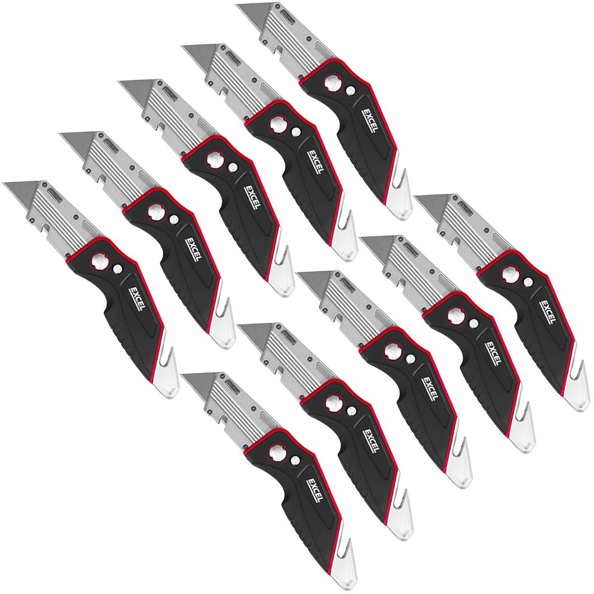 Excel Folding Utility Knife with 5 Blades Pack of 10