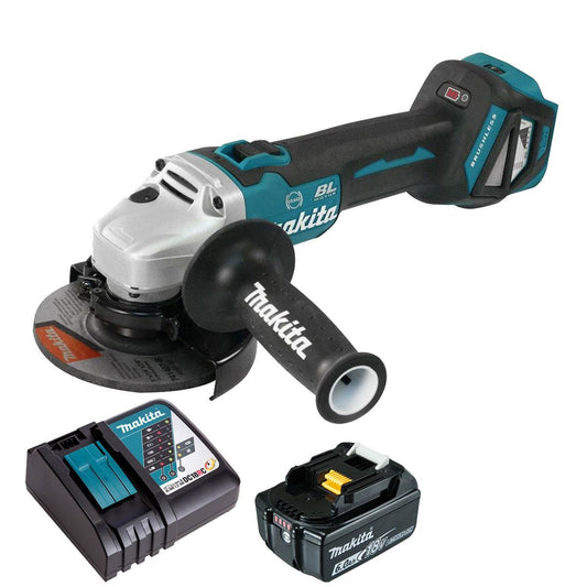 Makita DGA513Z 18V LXT Brushless 125mm Angle Grinder with 1 x 6.0Ah Battery & Charger