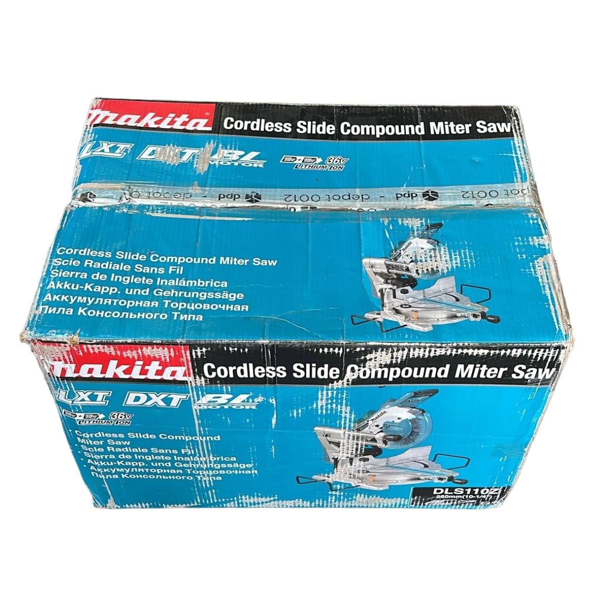 Makita DLS110Z 36V Brushless 260mm Slide Compound Mitre Saw Body Only Item Condition Damaged Box