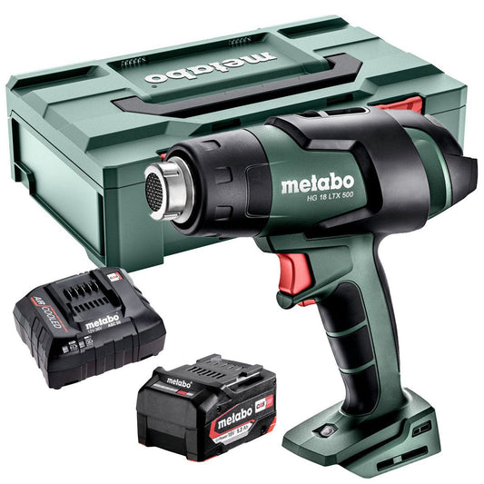 Metabo HG 18 LTX 500 18V Cordless Heat Gun with 1 x 5.2Ah Battery Charger & Metabox