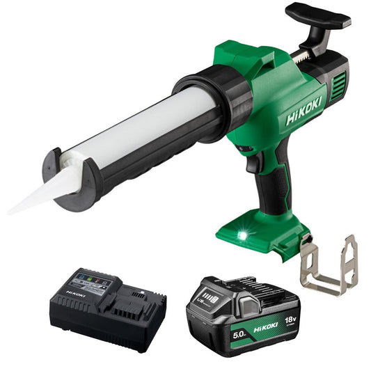 Hikoki AC18DAW4Z 18V 300ml Caulking Gun with 1 x 5.0Ah Battery & Charger