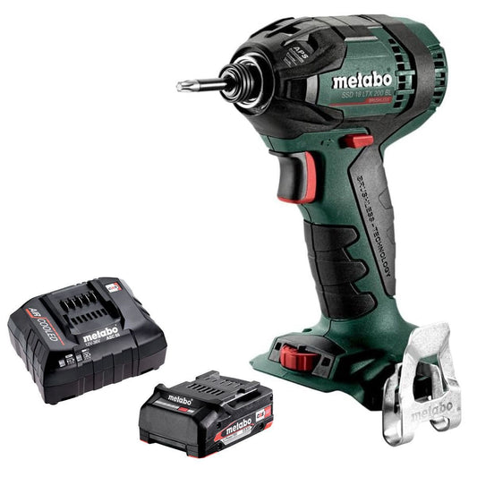 Metabo SSD 18 LTX 200 BL 18V Brushless 1/4" Impact Driver with 1 x 2.0Ah Battery & Charger