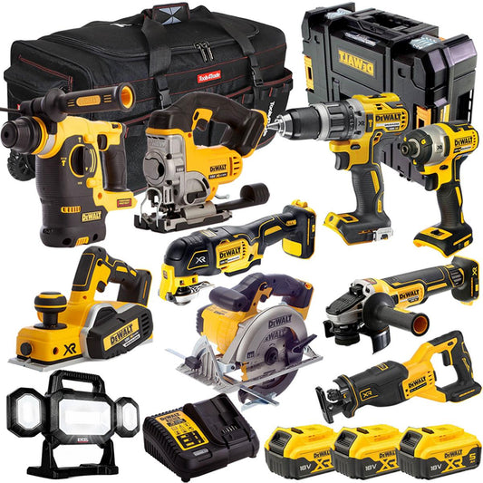 Dewalt 18V 10 Piece Cordless Tool Kit with 3 x 5.0Ah Battery & Charger T4TKIT-1162