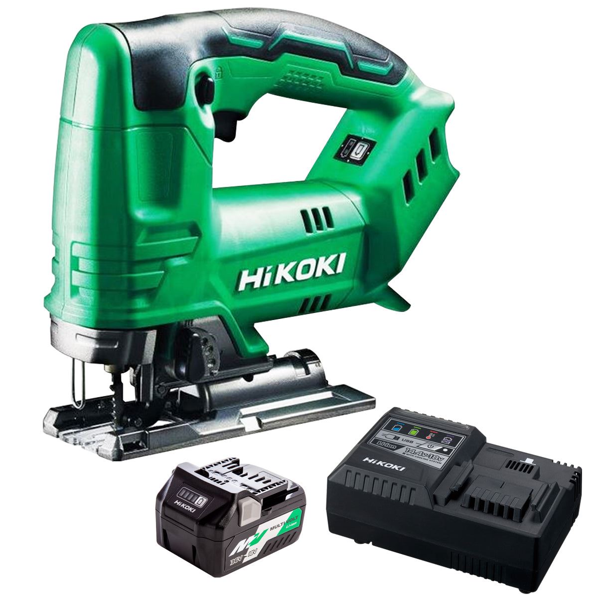 Hikoki CJ18DAW2Z 18V Cordless Top Handle Jigsaw with 1 x 2.5Ah/5.0Ah Battery & Charger