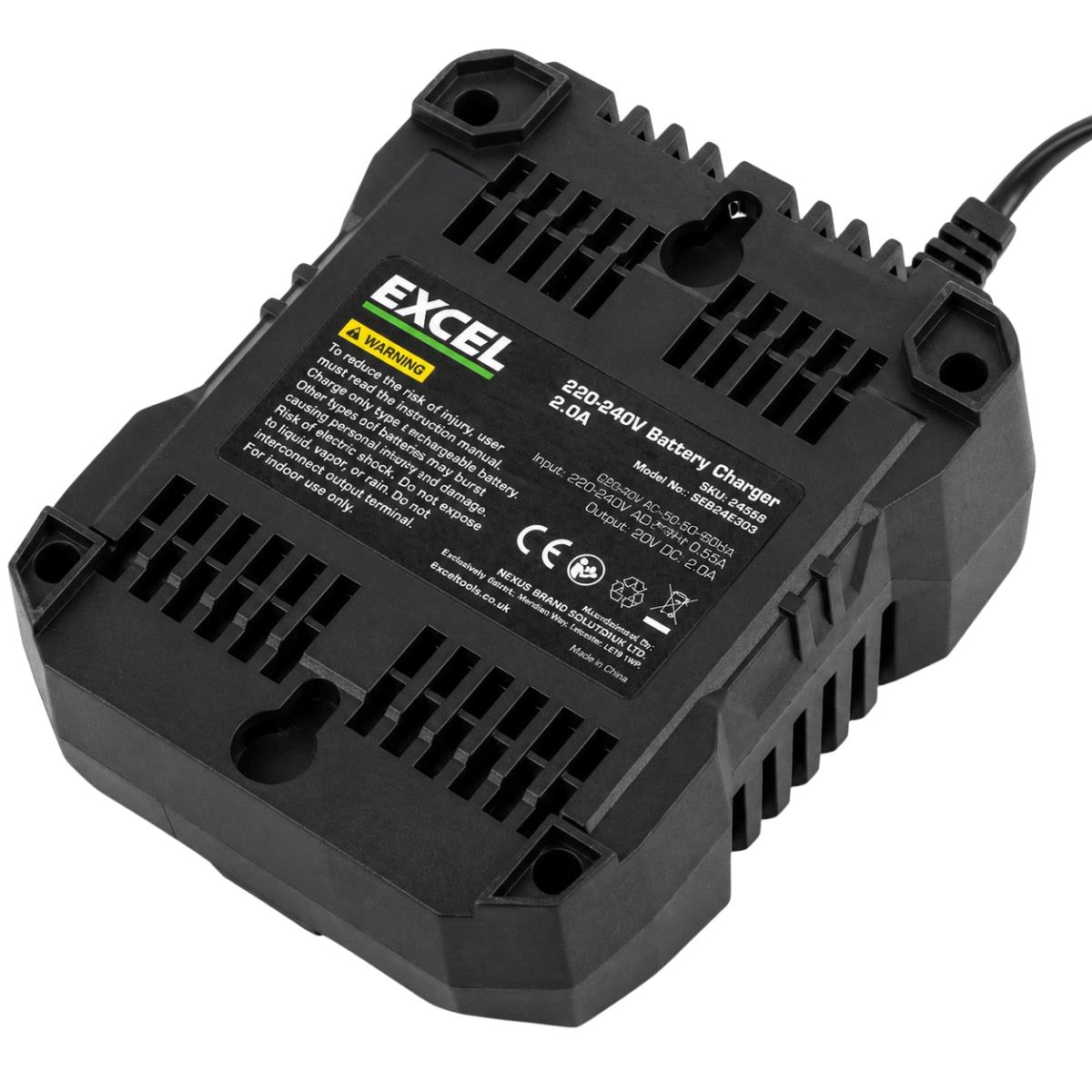 Excel 20V 2.0A Battery Charger  Item Condition Used