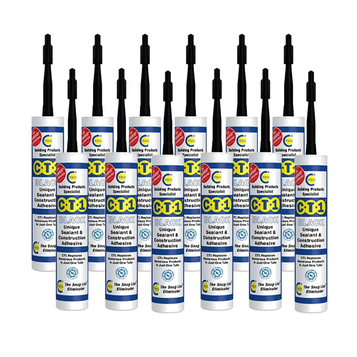 C-TEC CT1 290ml Unique Sealant & Construction Adhesive Black Pack of 12