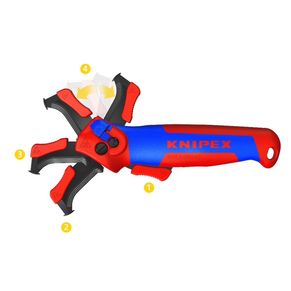 Knipex Cable Stripping Knife with Guide Shoe and Ratchet Function 16 50 145 SB