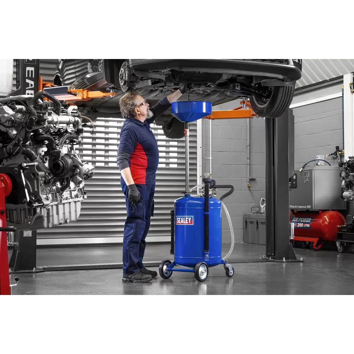 Sealey AK459DX 90L Air Discharge Mobile Oil Drainer with Probes