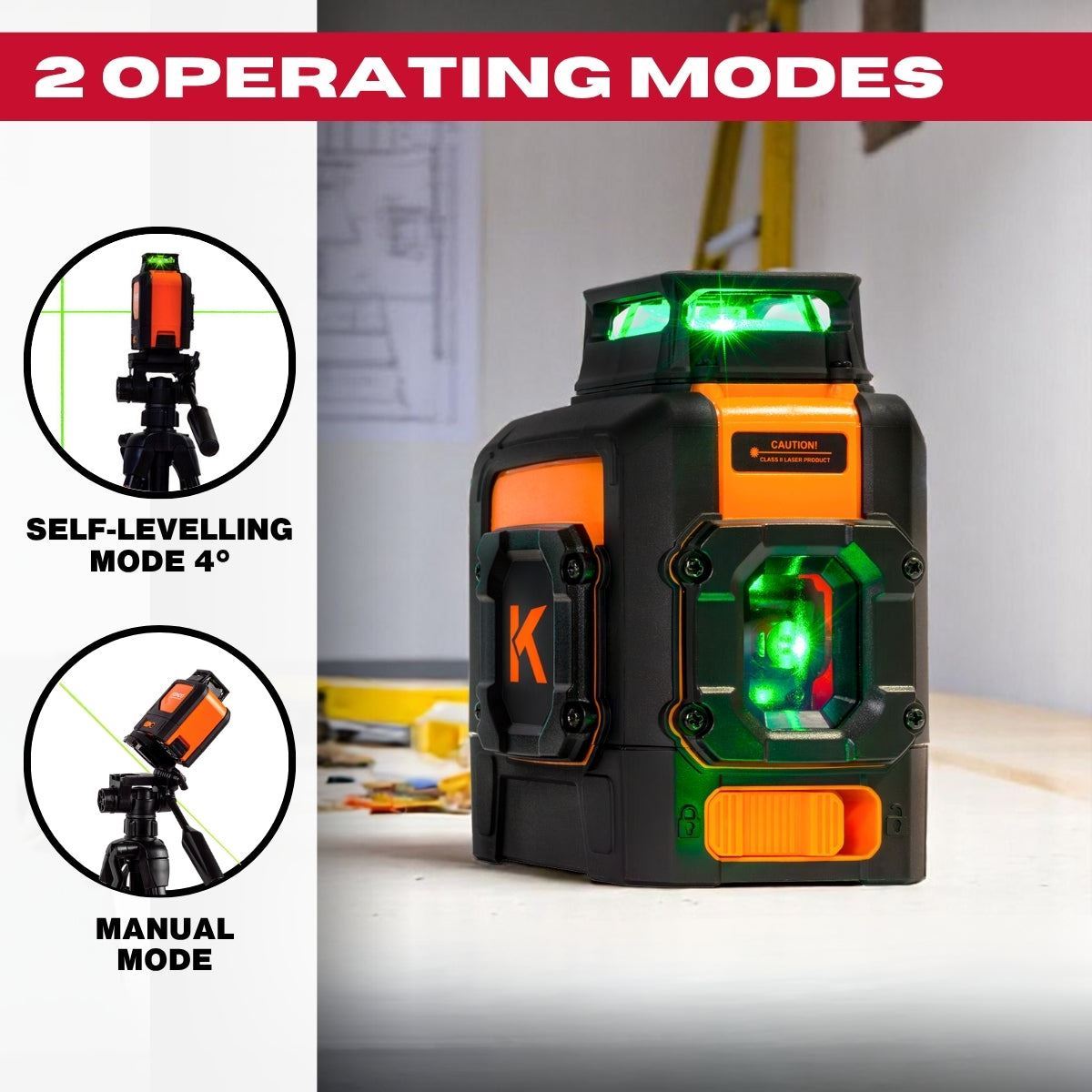 Kendo 25m Self-Levelling Laser Level with 360° Bracket