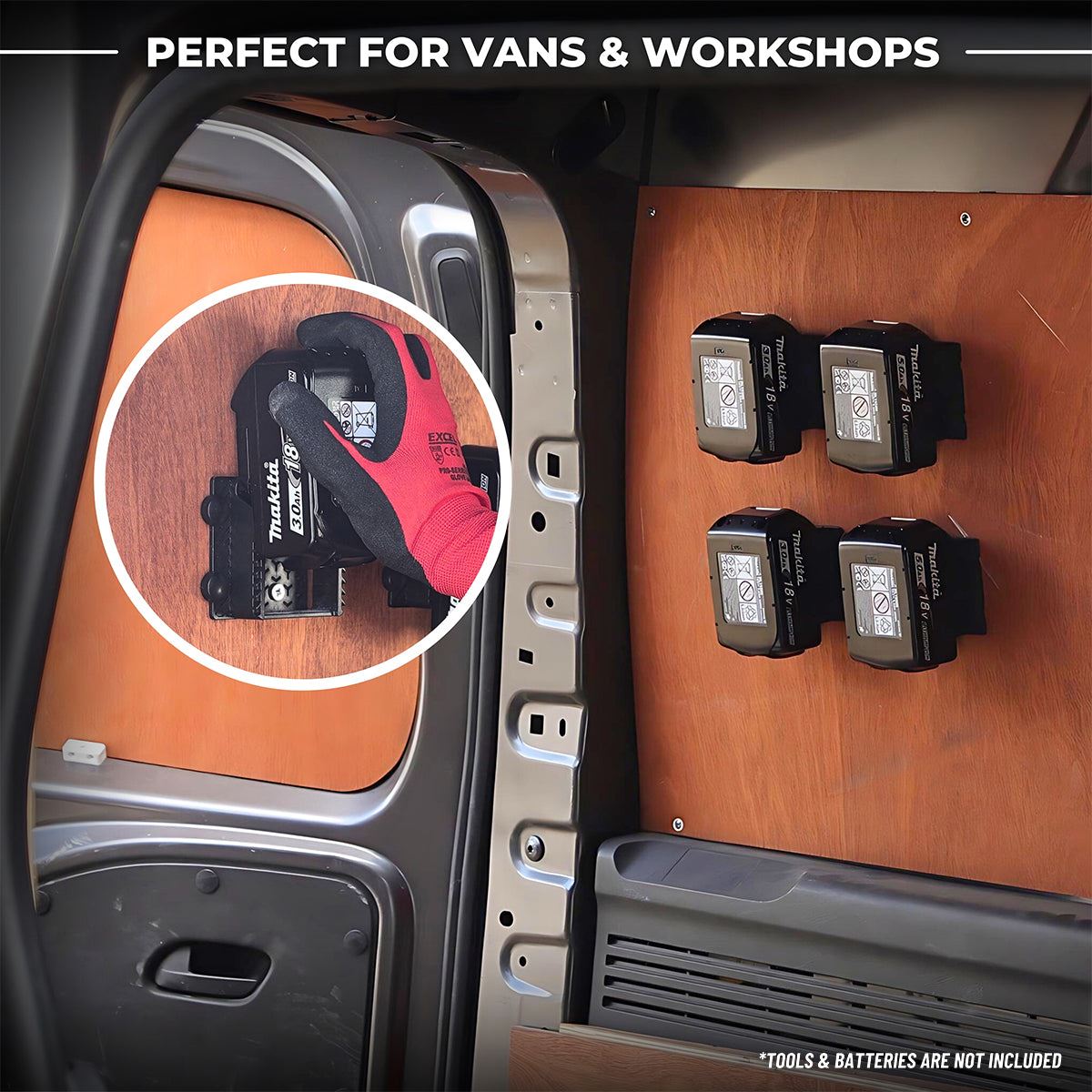 Excel Battery Wall Mount 4 Piece for Makita LXT Batteries