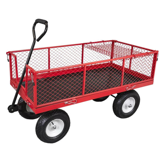 Sealey CST806 Platform Truck with Sides Pneumatic Tyres 450kg Capacity