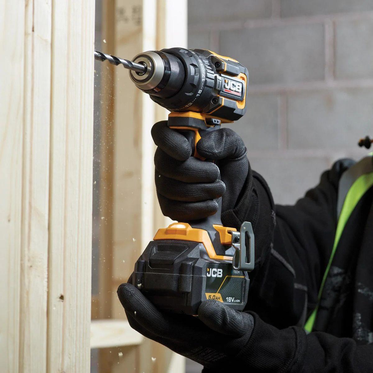 JCB-18PKIT-1 Pro 18V Combi Drill & Impact Driver With 2 x 2Ah Li-ion Batteries & 4.5A Fast Charger In Carry Case