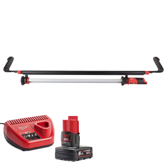 Milwaukee M12UHL-0 12V LED Under Hood Light 1350 Lumens with 1 x 6.0Ah Battery & Charger