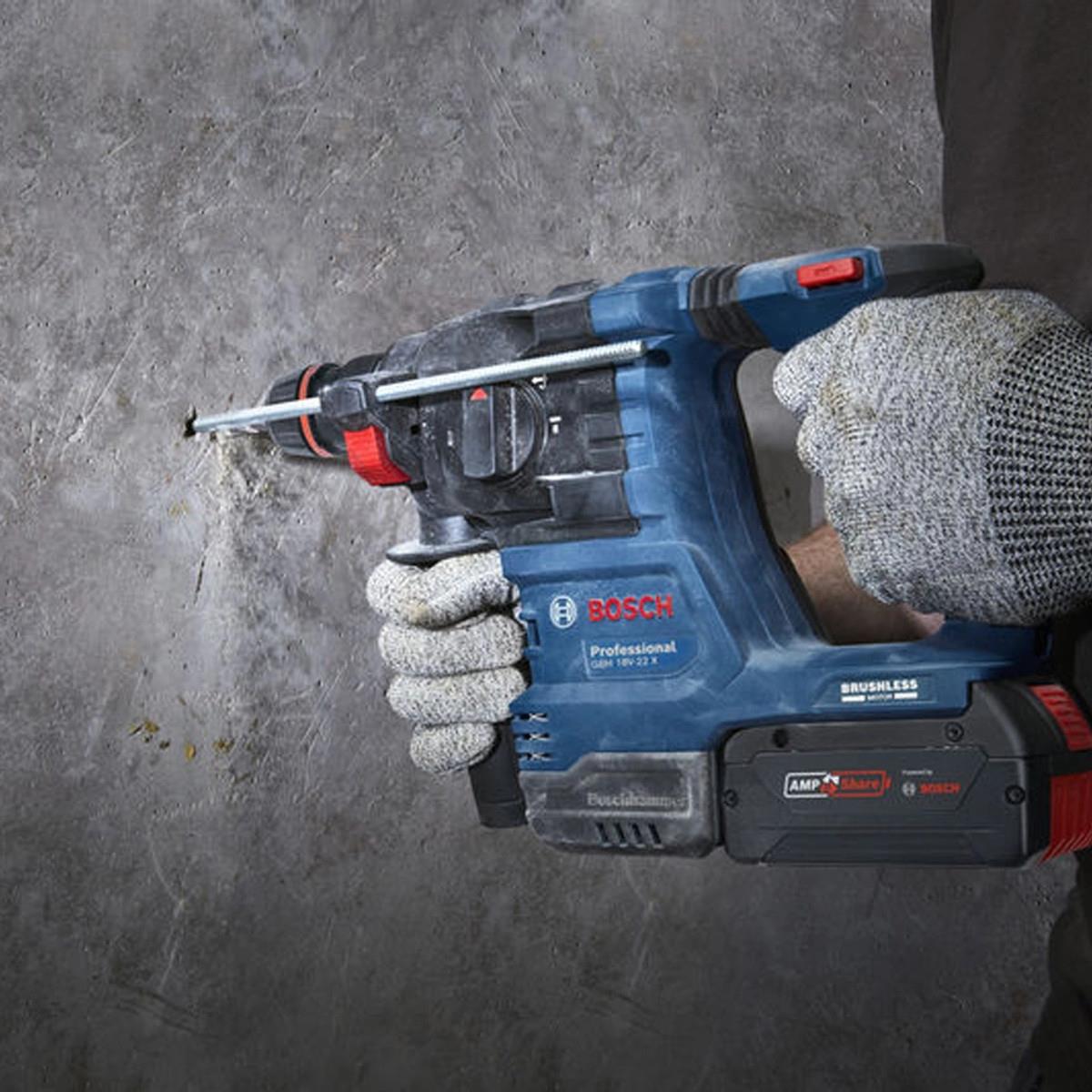 Bosch GBH 18V-22 X 18V Brushless SDS+ Rotary Hammer with 1 x 4.0Ah Battery, Charger & Case
