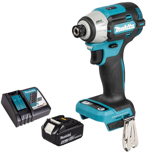 Makita DTD201Z 18V LXT Brushless 1/4" Impact Driver with 1 x 6.0Ah Battery & Charger