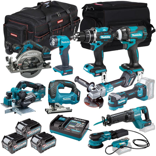 Makita 40V 10 Piece Combo Kit with 3 x 2.5Ah Batteries & Charger T4TKIT-7328