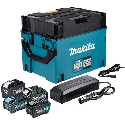 Makita BCC01 40V XGT Battery Charging Makpac Case With 4 x Batteries