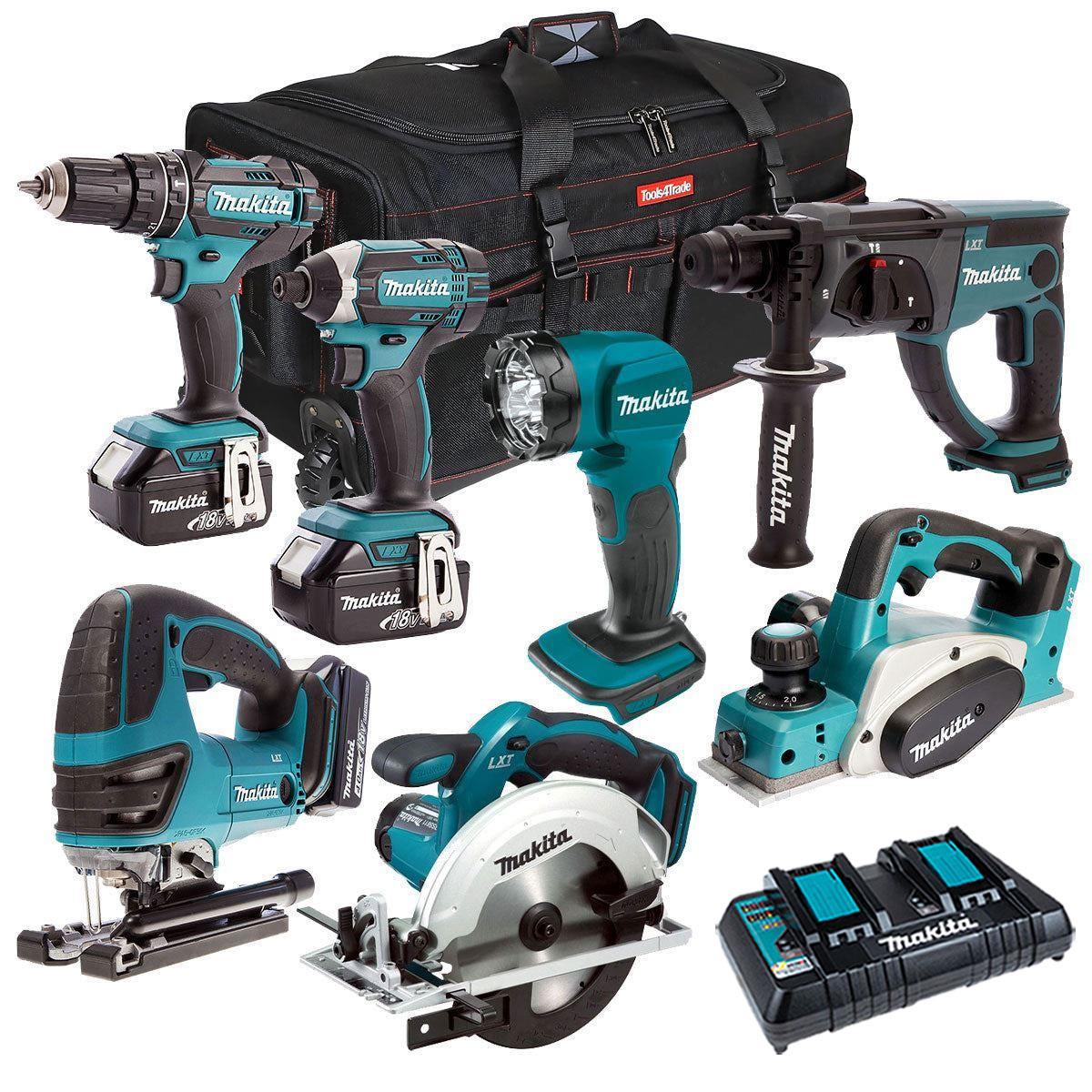 Makita 18V 7 Piece Cordless Kit with 3 x 5.0Ah Batteries & Charger T4TKIT-211