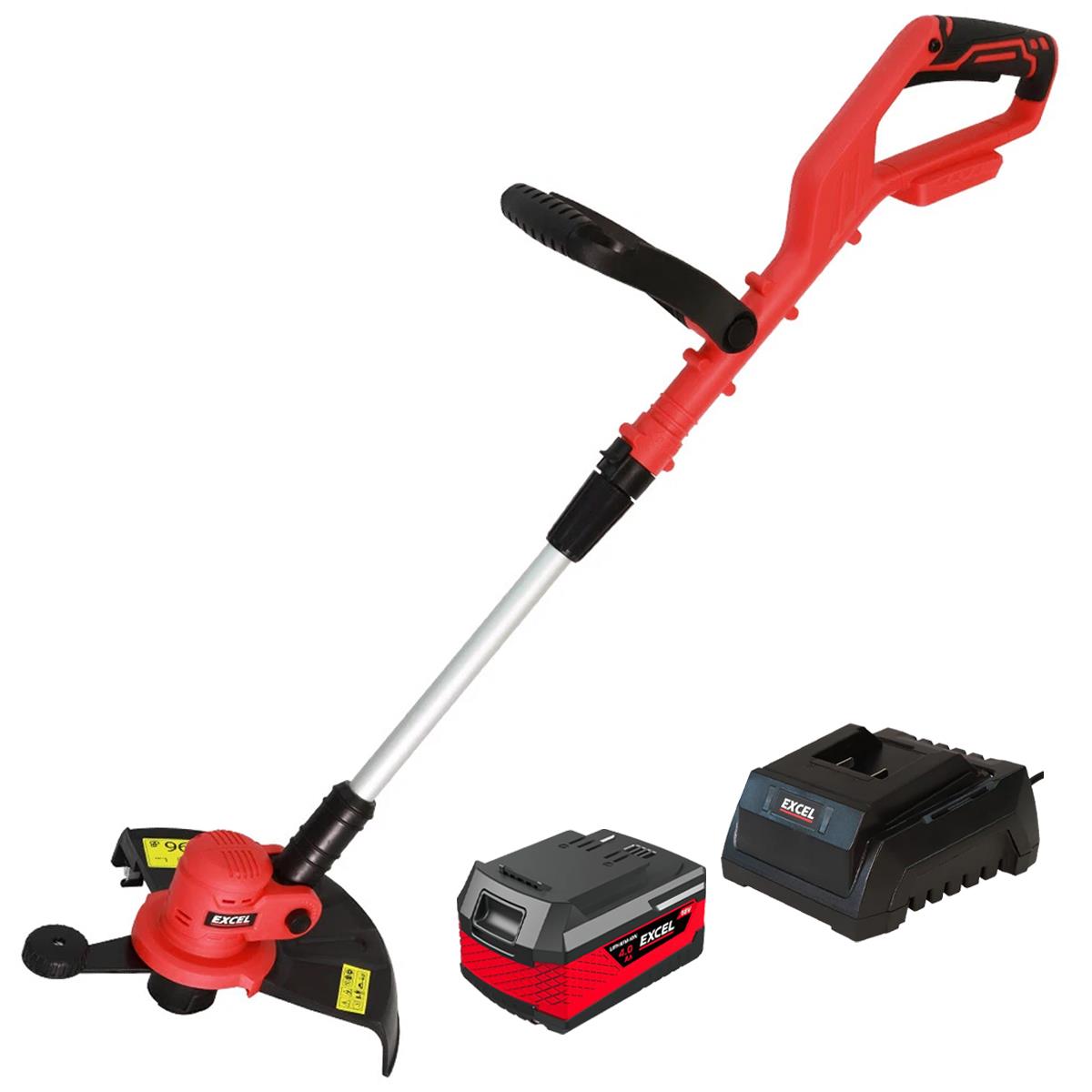 Excel 18V 300mm Grass Trimmer Cutter with 1 x 4.0Ah Battery & Fast Charger