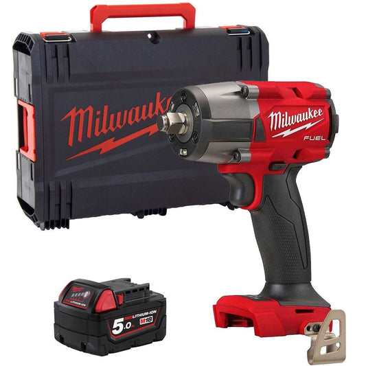 Milwaukee M18FMTIW2F12-0X 18V Brushless 1/2" Impact Wrench with 1 x 5.0Ah Battery & Case
