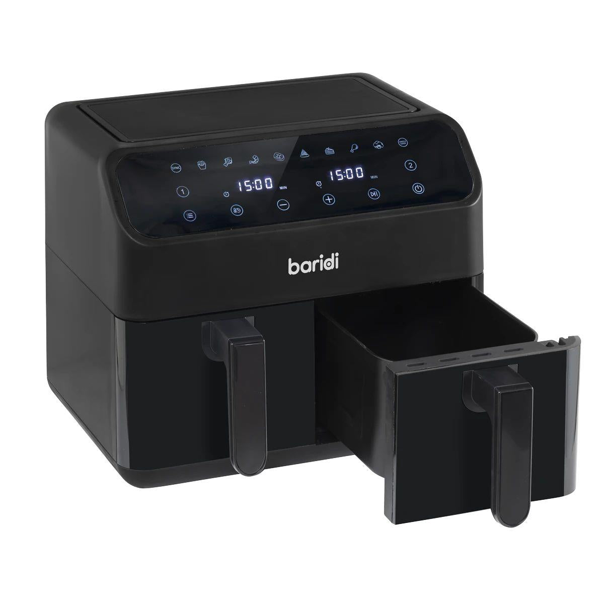 Sealey DH172 Baridi Dual Zone Air Fryer with 8 Preset Functions 8L Capacity 230V/1700W