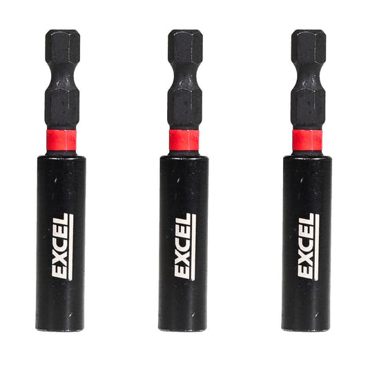 Excel 60mm Magnetic Impact Bit Holder Pack of 3